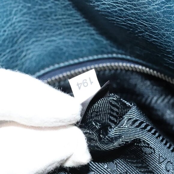 PRADA Hand Bag Nylon Leather Blue Silver Auth BA3485V - Picture 9 of 16